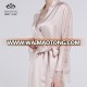 100% Silk Factory Price Beautiful Bridal Robe Silk with Lace Trimming sleeve